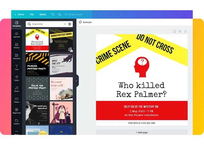 A screenshot of Canva in action